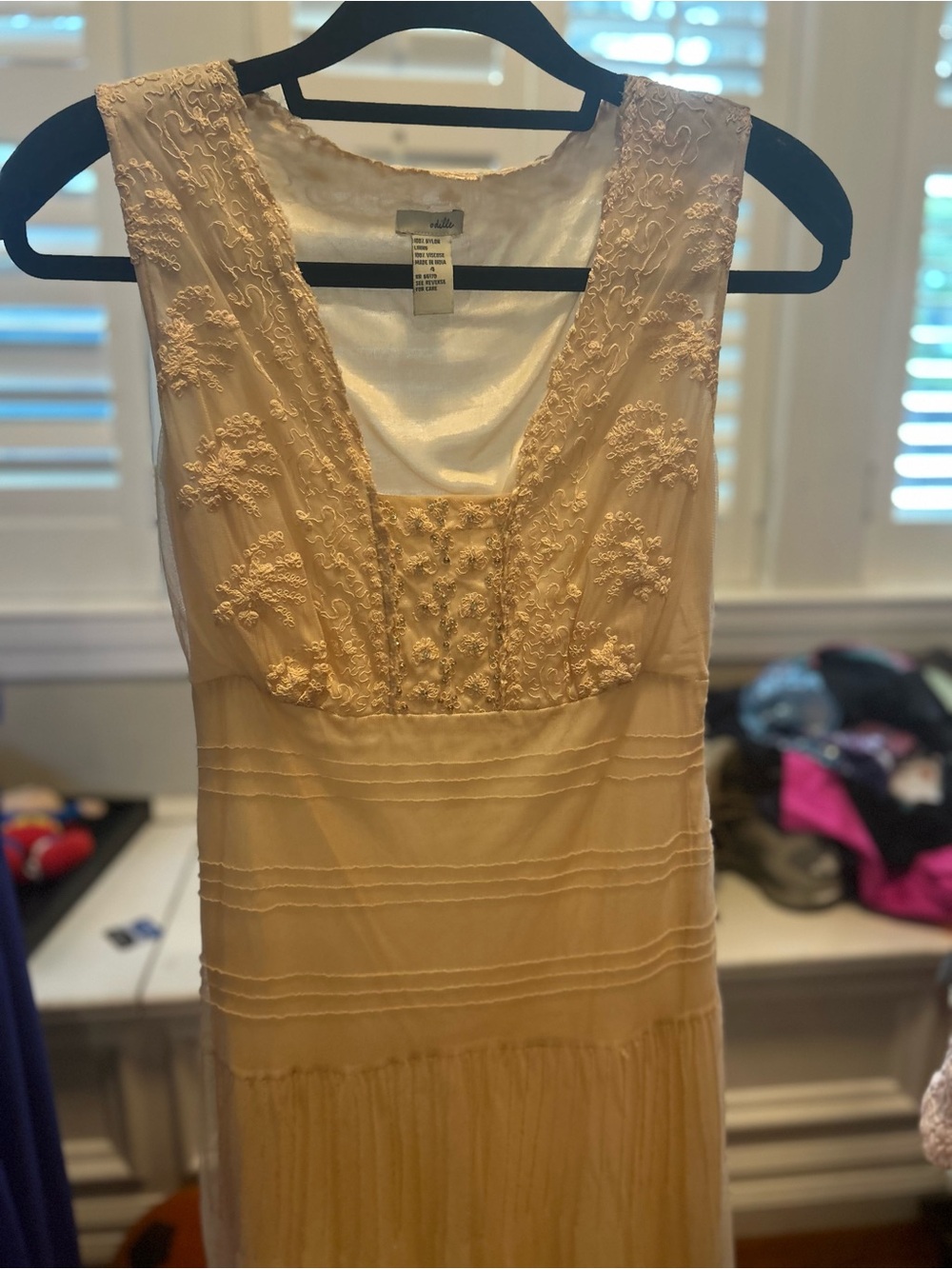 Odille Sleeveless Embroidered Cream Maxi Dress